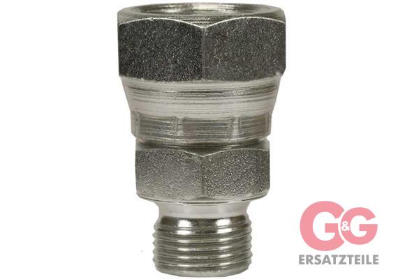 Verschraubung 1/2"AG:1/2"IG Stahl verzinkt 200 bar Länge: 44 mm