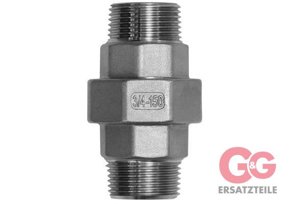 Verschraubung lösbar 1/4"AG : 1/4"AG Edelstahl konisch