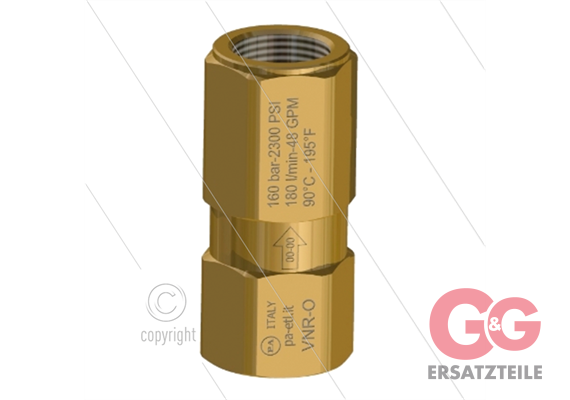VNR-O - Rückschlagventil - Messing - 150 Bar - 180 l/min - 2