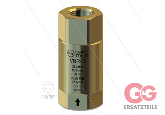 VNR-OHD - Rückschlagventil - Messing - 280 Bar - 450 l/min -