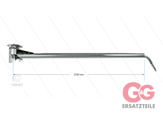 WAE - Wandausleger - L=2750mm - Anschluss Ein: 1/4" IG x Aus: 1/4" AG