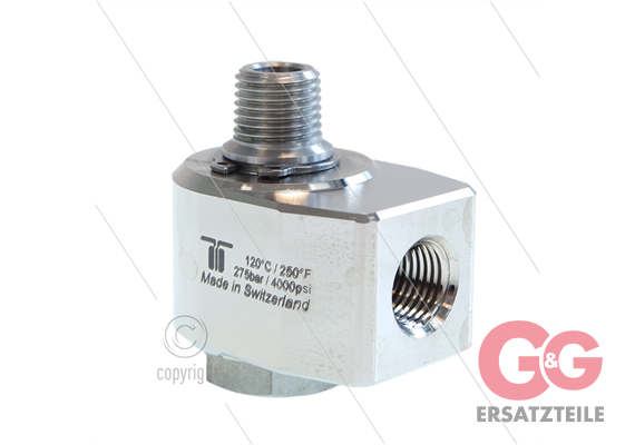 WDB Winkeldrehgelenk - einfach gelagert - 1/4" IG BSP x 1/4" AG BSPT konisches Gewinde