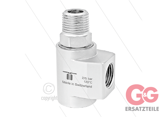 WDCL Winkeldrehgelenk - zweifach gelagert - 1/2" IG BSP x 1/2" AG BSPT konisches Gewinde