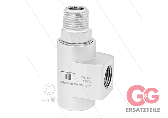 WDCS Winkeldrehgelenk - zweifach gelagert - 1/2" IG BSP x 1/2" AG BSPT konisches Gewinde