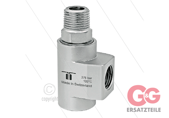 WDCS Winkeldrehgelenk - zweifach gelagert - 2 x 1/2" IG - 275 Bar - NW12 - 200 u/min