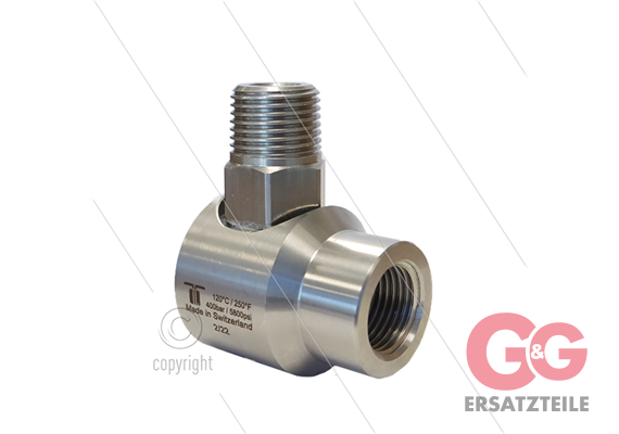 WDEI Winkeldrehgelenk - einfach gelagert - G1/2" IG BSP x R1/2" AG BSPT konisches Gewinde