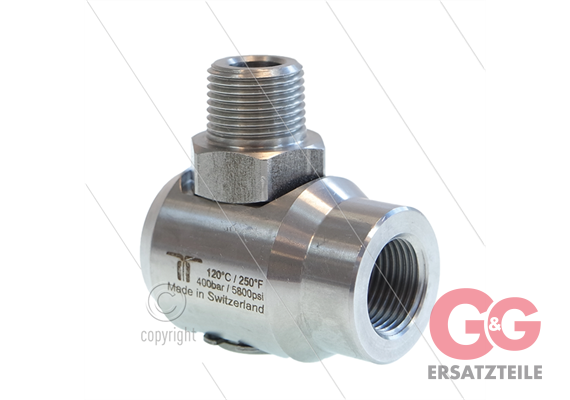 WDEI Winkeldrehgelenk - einfach gelagert - G3/8" IG BSP x R3/8" AG BSPT konisches Gewinde