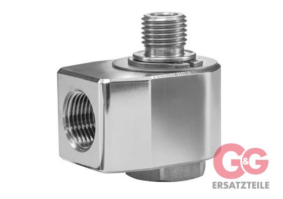 WDG 3/8"IG : 1/4"AG Messing vernickelt 150 bar Messing vernickelt
