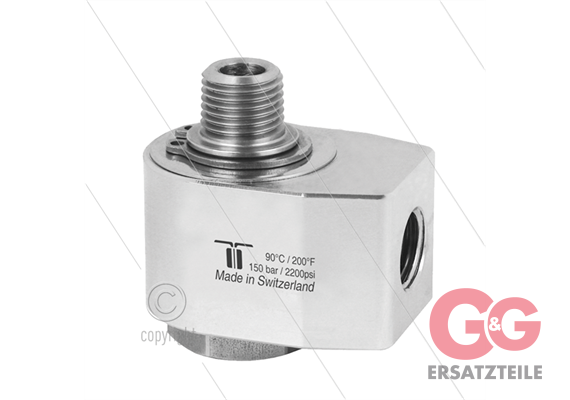 WDG Winkeldrehgelenk - einfach gelagert - 1/4" IG x 3/8" AG - 150 Bar - NW7 - 30 U/min