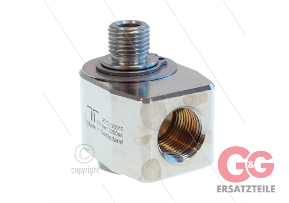 WDG Winkeldrehgelenk - einfach gelagert - 3/8" IG x 1/4" AG - 150 Bar - NW7 - 30 U/min