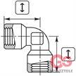 Winkel 1/4"IG : 1/4"IG Messing 150 bar / 150 °C 26x26 mm | Bild 2