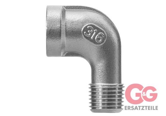 Winkel 3/8"IG : 3/8"AG Edelstahl 150 bar / 150°C 23x31 mm