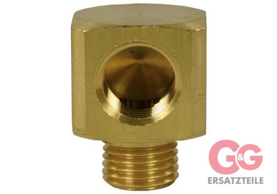 Winkel-Block 3/8"IG : 3/8"AG Messing 250 bar/150°C 21x21 mm