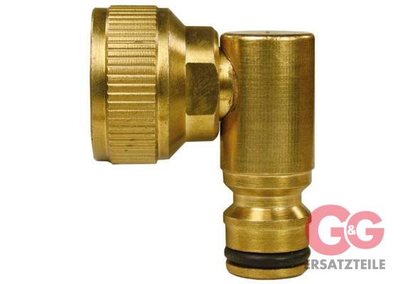 Winkel-Hahnstück 3/4"IG Messing drehbar Kompatibel mit Kunststoff-Stecksystemen