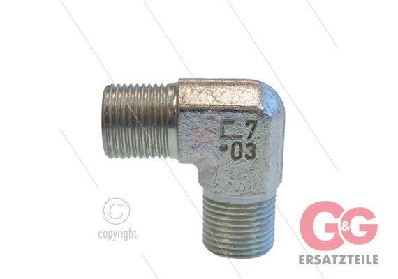 Winkel - Stahl - 2 x 3/8" AG - BSP