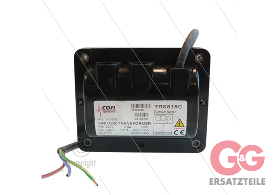 Zündtrafo Tecno.mec - COFI TRS818C - Primair: 230V / 0,9A - Secundair: 2 x 4kV / 18mA - ED