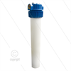 1" Filtergehäuse - 20" ohne Einsatz - Filtertasse weiß - max 8,6 bar - H=594mm - 2x 1" IG