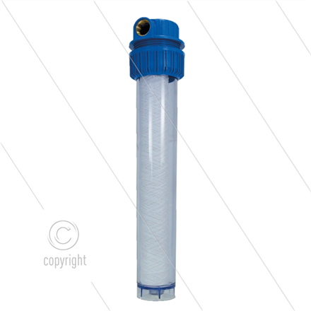 1" Filtergehäuse mit Filtereinsätze - Filtertasse transparent - 20" Baumwolle Einsatz - 20