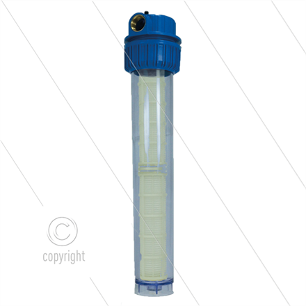 1" Filtergehäuse mit Filtereinsätze - Filtertasse transparent - 2x 9" Filter einsätze Kuns