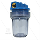 3/4" Filtergehäuse - 5" ohne Einsatz - Filtertasse transparent - max 8,6 bar - H=176mm - 2