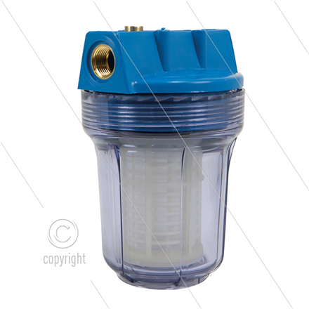 3/4" Filtergehäuse mit Filtereinsätze - Filtertasse transparent - 5" Einsatz Kunststoff wa