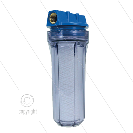 3/4" Filtergehäuse mit Filtereinsätze - Filtertasse transparent - 9" Baumwolle Einsatz - 2