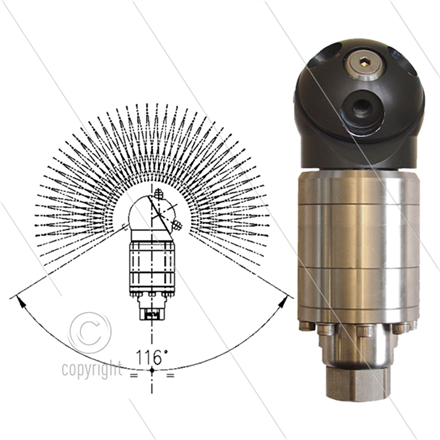 A42-R2 - selbstdrehender Tankreiniger - 40 bis 140 Bar - 20 bis 25 l/min - Ohne Düsen