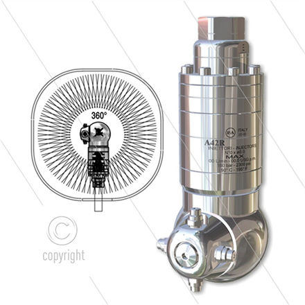 A42R-360° - selbstdrehender Tankreiniger - 40 bis 140 Bar - 13 bis 17 l/min