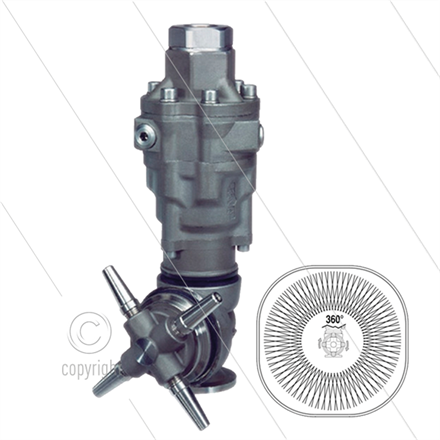 A80R2 - selbstdrehender Tankreiniger - Edelstahl 303 - 30 bis 140 Bar - 60 bis 70 l/min