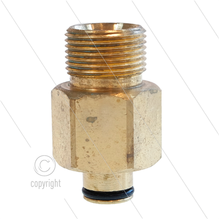 Adapter K-Lock-6 - Messing - M22x1,5 AG x TR22 IG