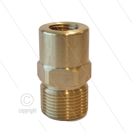 AR5 - M22x1,5 - Gegennippel - Messing - 400 Bar - Ø14mm - verlängerte Ausführung - 1/4" IG