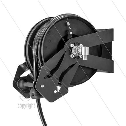 Automatik Schlauchaufroller Hybrid - Nylon / Stahl pulverbeschichtet schwarz - 15m - max