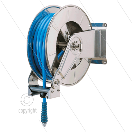 Automatischer Schlauchaufroller - Schlaucheinlauffenster einstellbar - VA - 35m - 400 Bar
