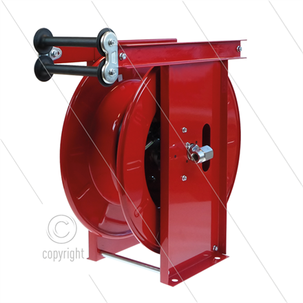 Automatischer Schlauchaufroller -Type A - Stahl rot/grau - 1