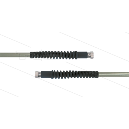 Carwash Titan-Slide Schlauch grau DN06 - 3,8m - 2 x 1/4" DKR - 2x SKS schwarz - 300 Bar