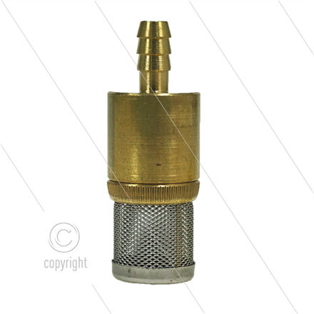 Chemiefilter Edelstahl/Messing mit VA Rückschlagventil - 300 mµ - 1,1 l/min - max 40°C - 6