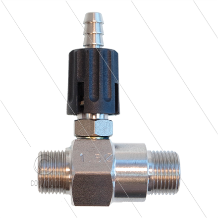 Chemieinjektor - Edelstahl - Einstellbar - Ø1.5mm (065) - 350 Bar - 30 l/min - max 90°C -