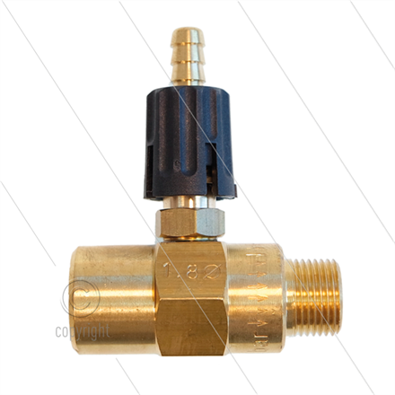 Chemieinjektor - Messing - Einstellbar - Ø1.8mm (090) - 280 Bar - 30 l/min - max 90°C - 3/