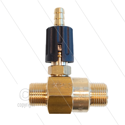 Chemieinjektor - Messing - Einstellbar - Ø2.3mm (150) - 280 Bar - 30 l/min - max 90°C - 2