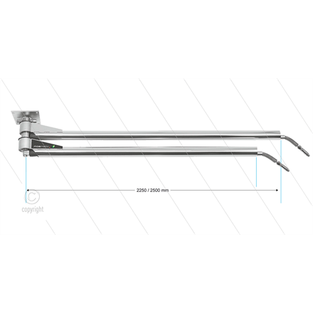 DDP - Doppel-Deckenkreisel - L=2250/2500mm - Anschluss Ein: 1/4" IG x Aus: 1/4" AG