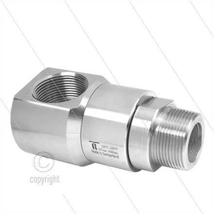 DGE Winkeldrehgelenk - einfach gelagert - 1 1/2" IG BSP x 1 1/2" AG BSPT konisches Gewinde