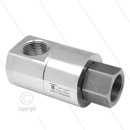 DGE Winkeldrehgelenk - einfach gelagert - 2 x 1 1/2" IG - 200 Bar - NW36 - 30 U/min