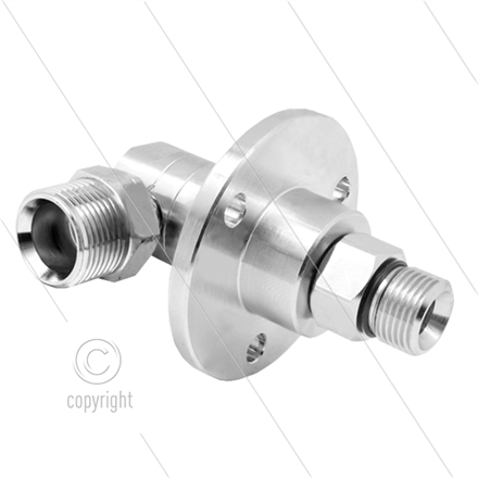 DGF Winkeldrehgelenk - Dreifach gelagert - Flansch - M22x1,5 AG x 3/8" AG - 275 Bar - NW6