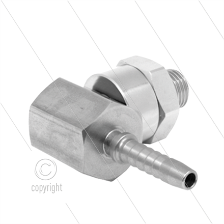 DGK Winkeldrehgelenk - einfach gelagert - 1/4" AG x 1/4" Pressnippel - 275 Bar - 30 U/min