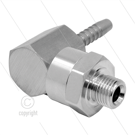 DGK Winkeldrehgelenk- einfach gelagert - 1/4" AG x 3/8" Pressnippel - 275 Bar - NW 6.4