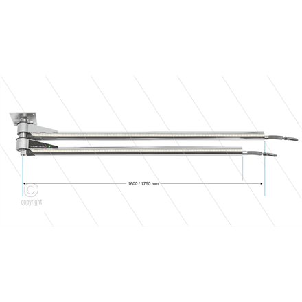DKPbl - Doppel-Deckenkreisel mit LED - L=1600 / 1750mm