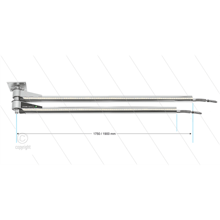 DKPbl - Doppel-Deckenkreisel mit LED - L=1750 / 1900mm