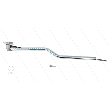 DKZbl - Deckenkreisel mit LED - L=1550mm - Z-Ausführung - Anschluss Ein 1/4" IG x Aus 1/4"