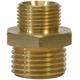 Doppelnippel 1/4"AG : 3/8"AG Messing 400 bar Länge: 24 mm. Max. 150 °C