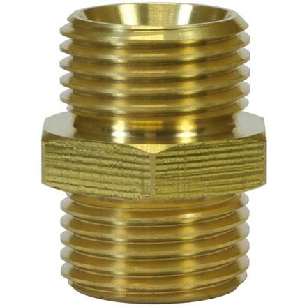 Doppelnippel 1/8"AG : 1/8"AG Messing 400 bar Länge: 21 mm. Max. 150 °C